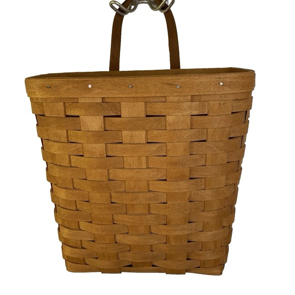 Longaberger Handbags - Vintage Longaberger Wall Hanging Tall Key Basket 9.5" Leather Strap & Liner